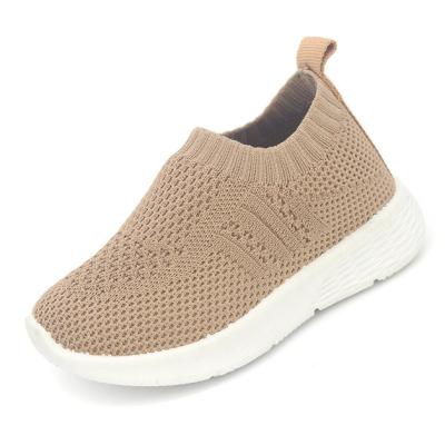 China Light Grey/Blue/Black/Brown Knit Low Top Cut Injection Kids Shoes With Cheap Price for sale