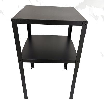 China Metal Foldable Classic Black Design Furniture Bedroom Style Industrial Square Bedside Table Nightstands for sale