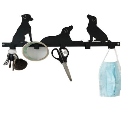 China Black New Design Three Dogs Single Hook Display Stand Wall Key Stored Decorative Hook for sale