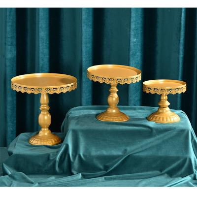 China Hot Selling Viable New Design Iron Tier Cake Stand Single Cupcake Stand Antique Gold For Hotel Wedding Home Birthday Parties for sale