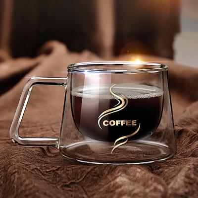 China Wholesale Fashion Style Coffee Mug Double Cup Viable Glass Nordic Transparent Mug Water Cup for sale