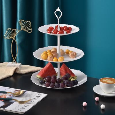 China Sustainable 3 Tier Paper Cake Stands Wholesale Plastic Sandwich Cupcake Holder for sale