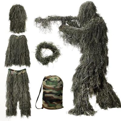 China Military Adult Sniper Custom Outdoor Camouflage Combat Training Woodland Camouflage Hunting Ghillie Suit for sale