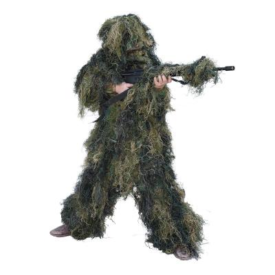 China Military Forest Hunting Camouflage Suit Woodland Ghillie Suit Outdoor Camouflage Combat Training for Men for sale