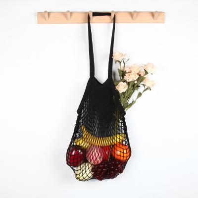 China 100% Eco-Friendly Bags in Net Colors Black and Natural Cotton Net Mesh Bag for sale