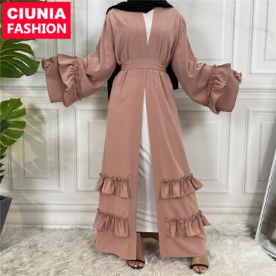 China 02# Abaya Simple Viable Women Muslim Dress Islamic Clothing Designs Latest 2021 Dubai Wholesale Nida for sale