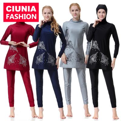 China H1002# Muslim Swimwear Islamic Arab Swimwear 2 Pieces Hijab Bound Muslim Burkinis For Ladies S-3XL/Customized for sale