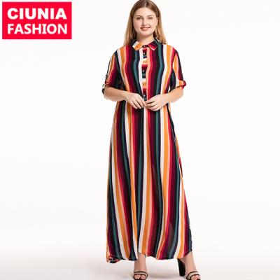 China Summer 6087# Cotton Anti-static Colorful Ladies Big Long Maxi T-Shirt Dresses Plus Size Women Casual Clothing for sale