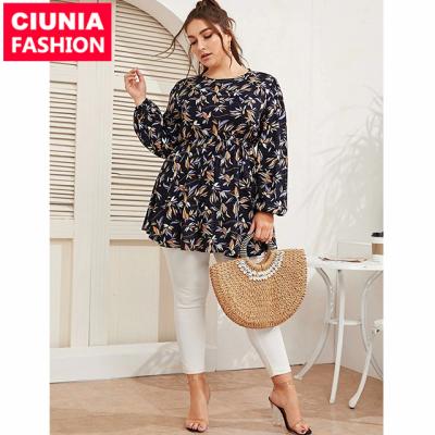 China Fashion 2089# Fashion Casual Pleasant Print Summer Female Anti-pilling Clothes Plus Size Women Clothing Blouse Shirt Dress for sale