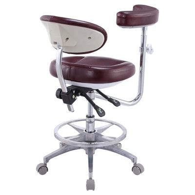 China Durable Backrest Swivel Stool Bar Chair Medical Dental Doctor Stool With Armrest for sale