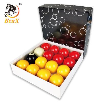 China Resin Benxiao Billiard Casino Pool Balls Yellow&Red Balls 48mm B Grade Customize for sale