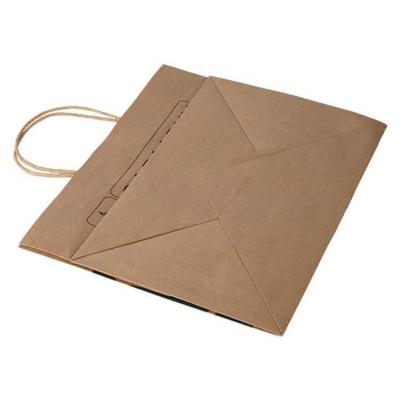 China Custom Logo Fashion Twisted Kraft Paper Handle Gift Wrapping Shopping Bags for sale