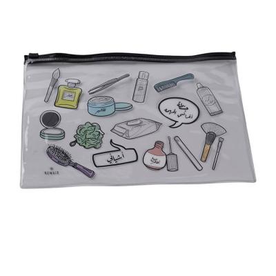 China Cute Tote PVC Student School Pouch Artist Girls PVC Pencil Bag Transparent Black for sale