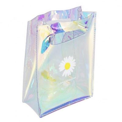 China Wholesale Package Beauty Pvc Tote Bag Colorful Nice Hologram for sale