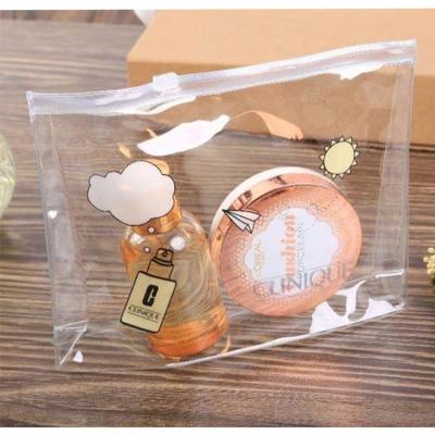 China Wholesale Soft Transparent Small Travel PVC Toiletry Package Bag Clear PVC Cosmetic Bag M for sale