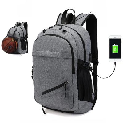 China With USB Oxford USB Charger High Quality Basketball Backpack Sports Training Backpack With Ball Mesh for sale