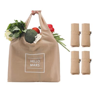 China Reusable Reusable Eco-Friendly Heavy Duty Portable Nylon Foldable Grocery Roll Shopping Bag Tote Bag for sale