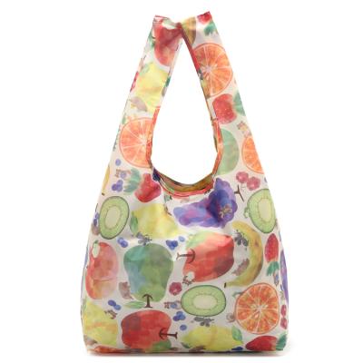 China 190T Polyester Tote Bag Folding Supermarket Shopping Bag Eco-friendly Wholesale Customer Eco-Friendly Foldable Bag for sale