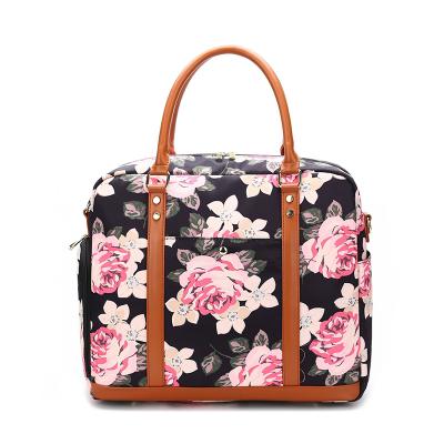 China High Quality Vintage Printing Flowers Vintage Duffel Bag Custom Made Short Trip Duffel Bag Weekend Duffel Bag Female Duffel Bag for sale