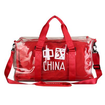 China Fashion Large Capacity Fleece PVC Gym Travel Waterproof Duffel Bag Outdoor Gym Bag New Design For Youth for sale