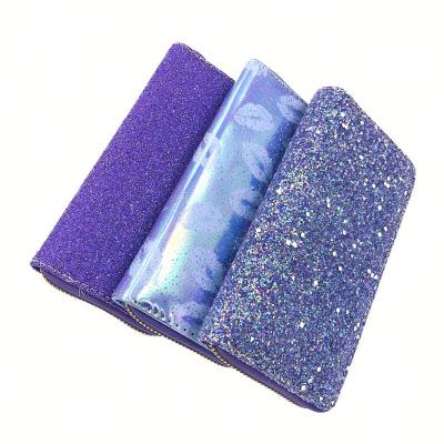 China Designer Leather Purple Glitter Long Wallet Waterproof Outdoor Daily Use Fashion PU Wallet For Woman for sale