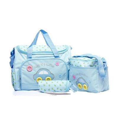 China Multifunctional Purpose 4pcs/set China Factory Cartoon Portable Cute Baby Diaper Bag Set Mommy Nappy Diaper Bag for sale