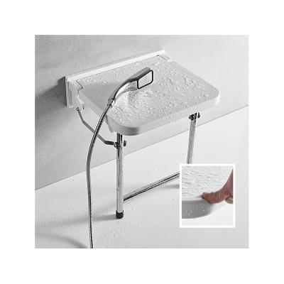 China Modern Hot Selling PU Self Skin Seat Pad With S.S Bracket Folding Shower Seat Wall Mounted Fold Shower Toilet Seat for sale