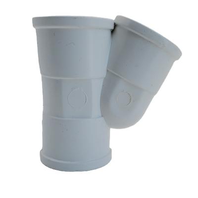 China PVC Pvc Sloped Three Way Drainage Pipe 45 Degree Equal Diameter Reducing Exhaust Pipe Fittings for sale