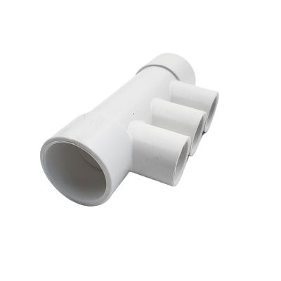 China PVC Sell Large Number Of Pipe Fittings Water Supply Air Intake Manifold 3 Holes Varied PVC Material for sale