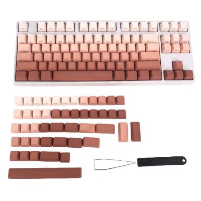 China Gaming/Office/Household OEM 87 Keys For 80% Gaming Mechanical Keyboard PBT Cherry Profile Dye Brown White Gradient Sublimation Keycaps With Puller for sale