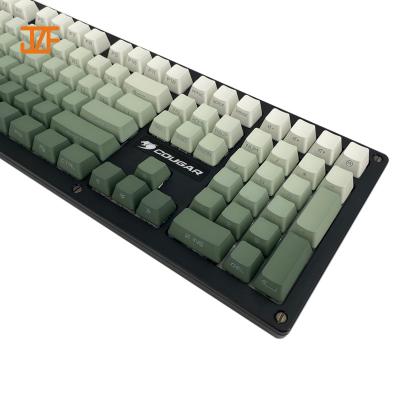 China Gaming/Office/Household OEM Profile Cheapest Minimalist Style XDA 87 White Wireless Mechanical Keycaps Dye-Sub PBT Switch Green Gradient LED Keys Wireless for sale