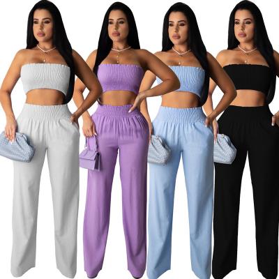 China Solid Color Women Clothing Short Skirt Sexy QUICK DRY Two Piece Pants Set Crop Sleeveless Top for sale