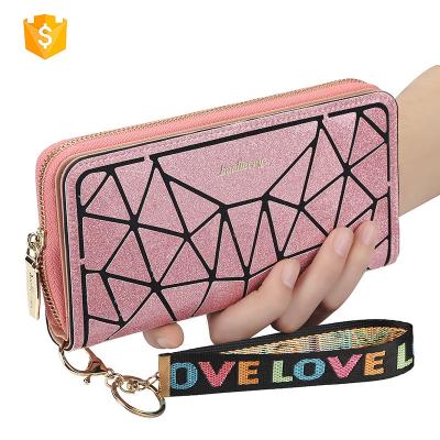 China OEM RFID Multifunctional Card Package Large Capacity Long Leather Ladies Pinch Women Credit Card Holder Wallet for sale