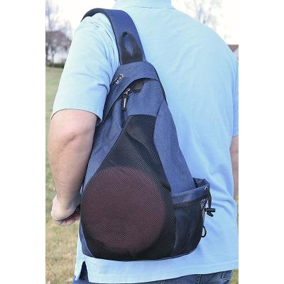 China Custom Waterproof Light Weight Polyester Small Disc Golf Sling Bags Adjustable Straps Frisbee Golf Bag Backpack for Disc Golf Beginners for sale