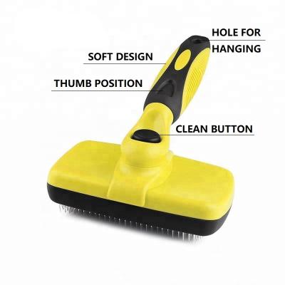 China Amazon Sustainable Best-Selling Brushes for Pet Grooming Brush Pet Self Cleaning Slicker Brush for Dogs and Cats for sale