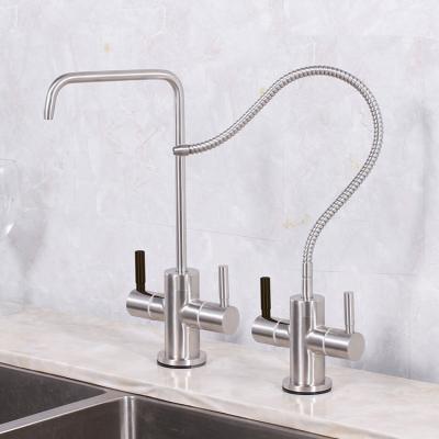 China Drinking Water SUS Spout Single Cold Rotating Kitchen Sink Faucet Water Purifier Faucet for sale