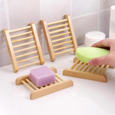 China Modern Bamboo Soap Dish Tray Holder Bathroom Bath Shower Soap Storage Holder Veneer Wood for sale