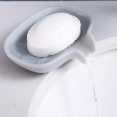 China Modern Bath Shower Bathroom Silicone Drainage Storage Non-Slip Hand Soap Dish Box for sale