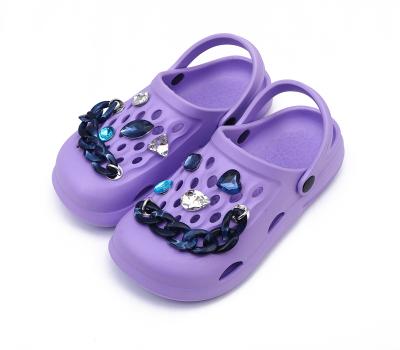 China 2021 New Hot Sale Design Breathable High Quality Slippers Fashion EVA Ladies Purple Slider Garden Shoes for sale