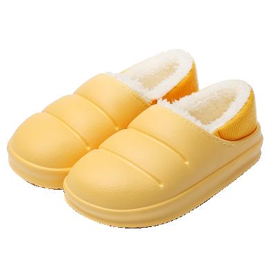 China Factory sale Jieyang fashion trend EVA plush slippers warm winter wholesale waterproof non-slip indoor fur slides slippers for sale