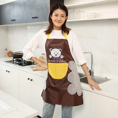 China By cleaning 2020 new adjustable creative work clothes Hand rag kitchen apron pure Oxford waterproof cloth models shape bib cover wholesale for sale