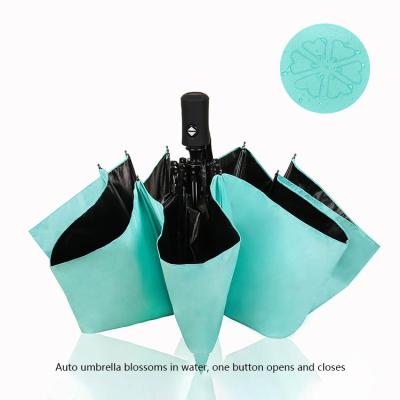 China 2019 Creative Folding Parasol Automatic Opening And Receiving Umbrella Sunscreen Triple Folding Umbrella for sale