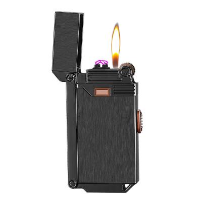 China AB007 2018 Newest USB Rechargeable Electronic Lighter Multifunctional with Gas Lighter and Dual Arc USB Lighter Wholesale for sale