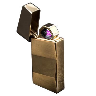 China Personality yanzhen002 Creative Metal Electronic Lighter USB Charging Windproof Shake Lighter Wholesale for sale