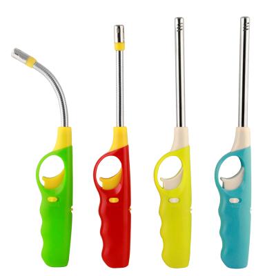 China Disposable& HB-003B Mini BBQ Lighter Long Thin Flexible Kitchen Colorful Gas Cheap Lighter Windproof Mini BBQ Lighter for sale