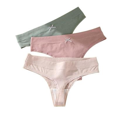 China Cotton Sexy G - Antibacterial Women's Seamless One-Piece Sexy Girl In Thong Underwear Low Rise String Thongs Panties Ladies Sexy Seamless for sale