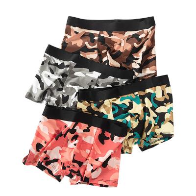 China Antibacterial Camouflage Printed Boxer Shorts Male Panties Cotton Breathable Comfortable Underwear For Men Cheap Boxer Shorts for sale