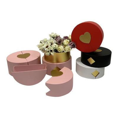 China Size Ice Cream Flower Bucket Solid Color Recyclable Round English LOVE Hand Lavender Bouquet Cute Valentine's Day Surprise Gift Packbox for sale