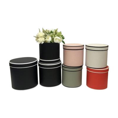 China Simple round sta recyclable with the same beauty fashion flower caress bucket packaging oriental paper box style gift box three sets for sale