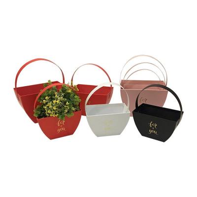 China New Lovely Small Craft Recyclable Pure Color Hangcheng Cute Flower Basket Gift Box For You Valentine's Day Surprise Sunflower Package Box for sale